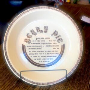 VINTAGE Berry Pie Plate With Recipe royal china made in USA